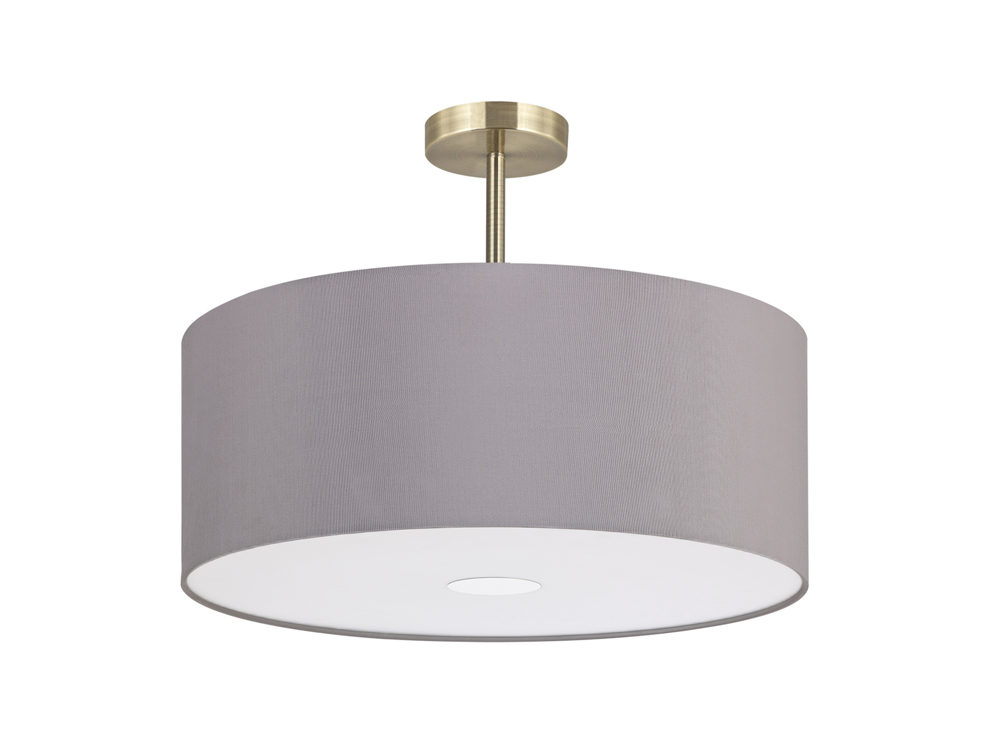 Baymont 50cm Semi Flush 3 Light Antique Brass, Grey, Frosted Diffuser DK0388  Deco Baymont AB GR